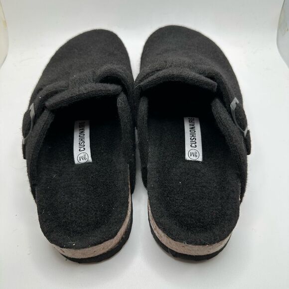 CUSHIONAIRE Women's Hana Cork Footbed Clog with +Comfort 9 BLACK WOOL NEW - Picture 4 of 7